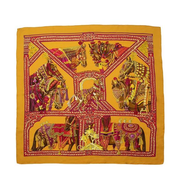 Hermes Accessories - Hermes Silk La Danse du Cheval Marwari 90cm Scarf